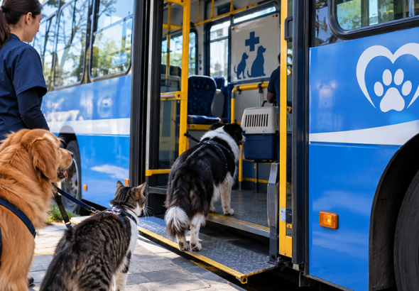 Lomas de Zamora habilita el traslado de perros y gatos en colectivos municipales para recibir atención veterinaria.