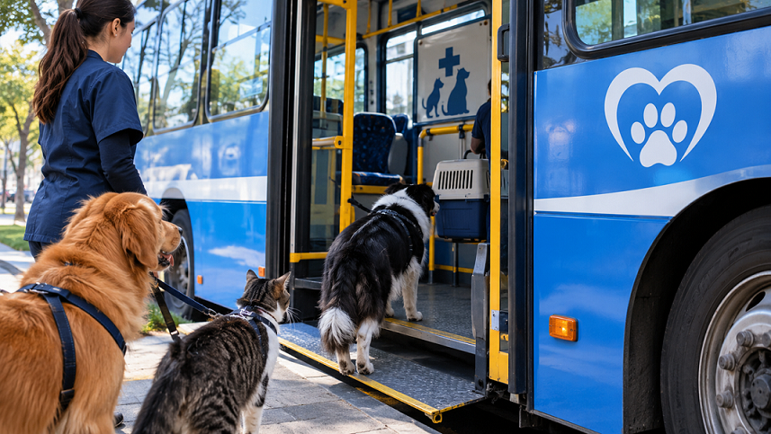 Lomas de Zamora habilita el traslado de perros y gatos en colectivos municipales para recibir atención veterinaria.